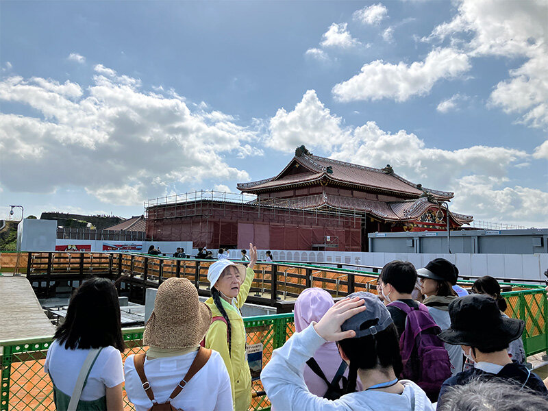 復旧工事が進む首里城